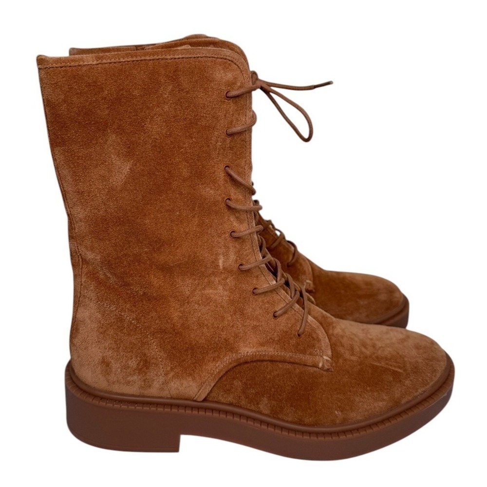 Vince Kady Lace-up Suede Waterproof Combat Boot Tan Women's Size 9.5